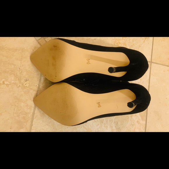 Suede Black Ankle Stiletto Booties Size 9 - Picture 4 of 6